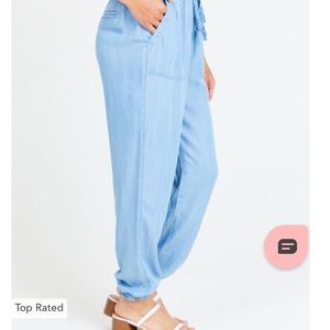 **SOLD** Altar’d State spring tencel denim joggers armory pants XS elastic waist